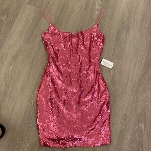 Windsor pink sequin mini dress NWT